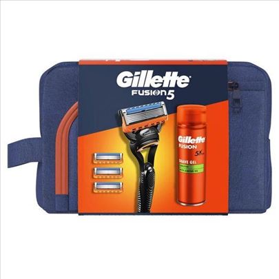 Gillette Fusion 5 + neseser+4 patrona+Gel za brija