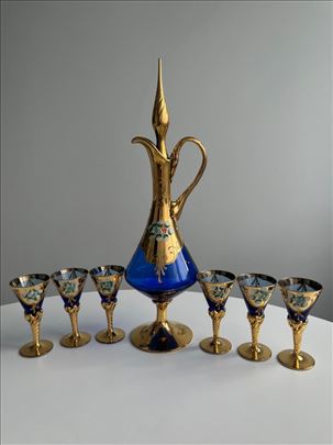 Prelep vintage Murano Bohemian set iz 60tih