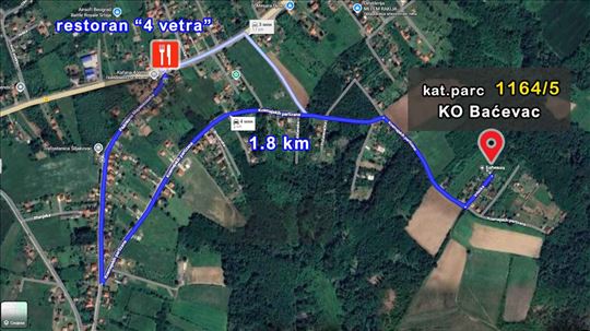 Šiljakovac, 13 ari, kod restorana "4 vetra"