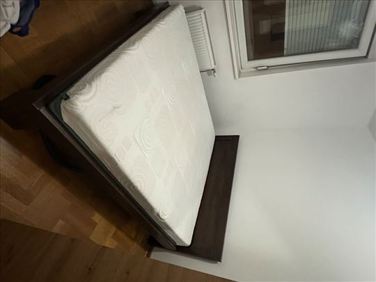 Drveni ram za krevet Boneli - PUNO DRVO HRAST