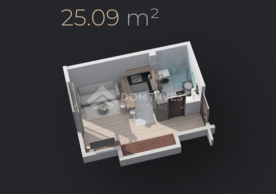 Odličan mali stan u novogradnji, 25m2, Cvetanova ć