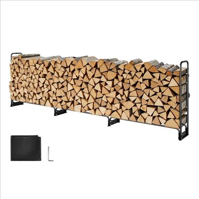 Metalni stalak za ogrevno drvo 386x36x117cm