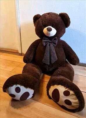 Veliki plišani meda sa mašnom, 100cm visine