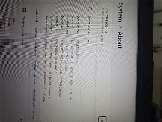 HP 250 g9 i5 1235u 8gb