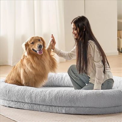 Krevet Za Odrasle Velike Pse 182x122x25cm Sivi