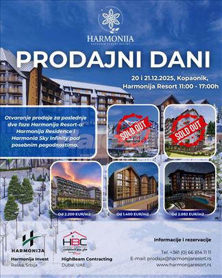 Prodajni Dan 20 i 21.12 -Harmonija Resort Kopaonik