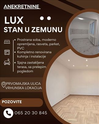 Luksuzno renoviran jednosoban stan u srcu Zemuna