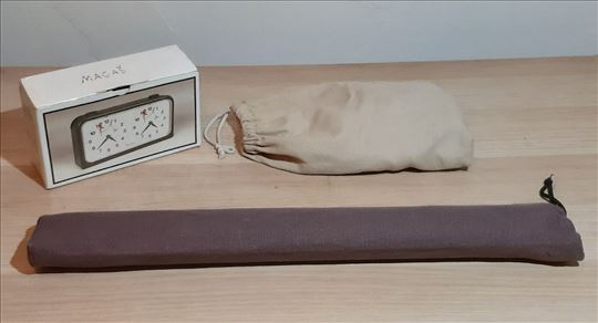 Šah drvene figure, pvc tabla + sat insa braon