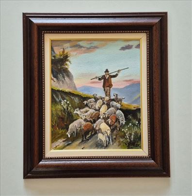 Ulje na platnu - Coban u planini, prelepa slika!