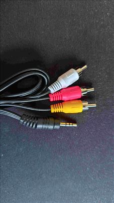 3.5mm na 3xRCA audio / video kabal