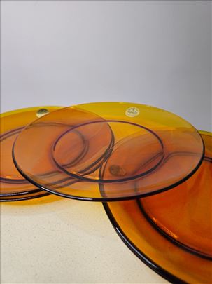 Duralex francuski set tanjira - Ćilibar staklo