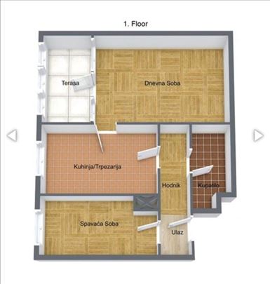 Dvosoban stan sa lođom 49m², Kumodraž