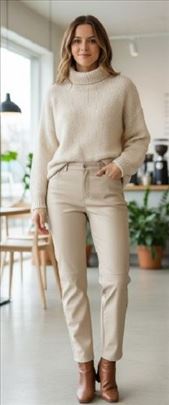 H&M Eko-koža Pantalone br.42/L - Kao nove