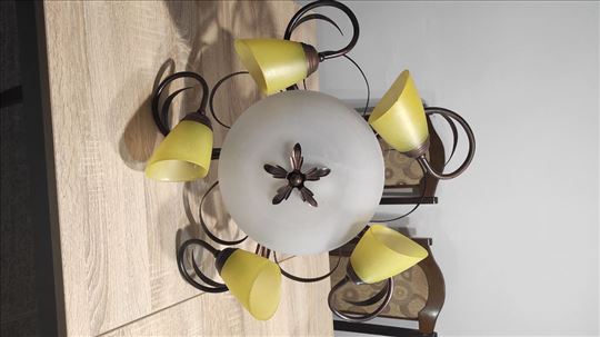 Luster staklo bronza 7 sijalica 