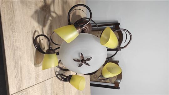 Luster staklo bronza 7 sijalica 