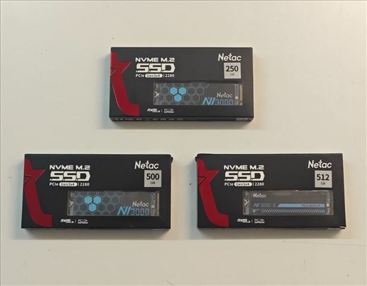 Netac NV3000 M.2 2280 PCIe NVMe 250GB/500GB - Novo