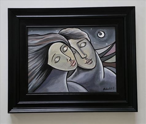 Ulje na platnu - Mesecina, prelepa slika!