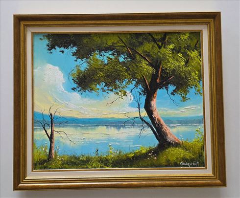 Ulje na platnu - Letnji pejzaz, prelepa slika!