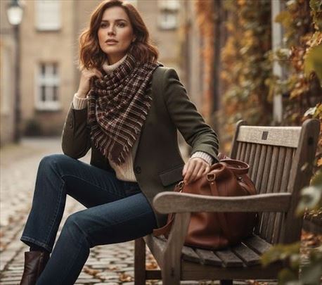 Vintage karirana marama