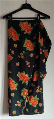 Turquoise Cvetna Suknja na Preklop – Vel. S/M 