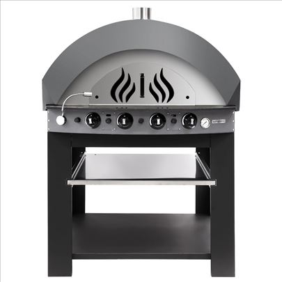 Plinska pica pec 9x25cm tamno siva sa postoljem