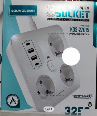 Smart produžni kabl - Kouvolsen (2m - 7 Utičnica)