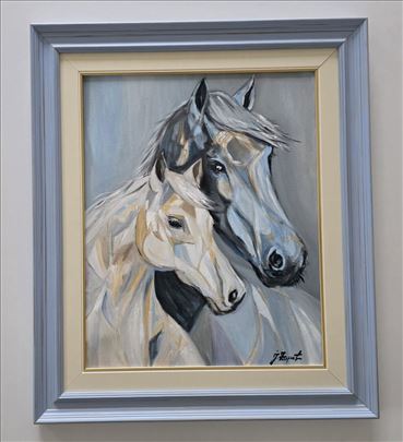 Ulje na platnu - Dva lepotana, prelepa slika!