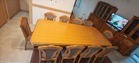 Trpezarijski sto i stolice puno drvo 