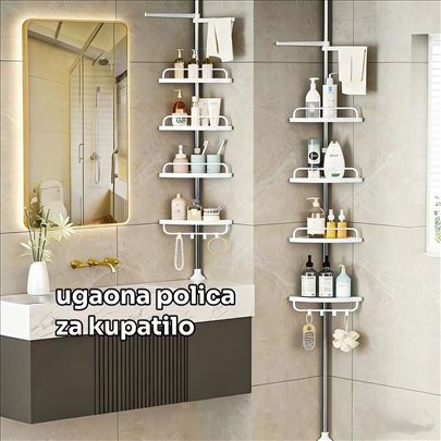 Ugaona polica za kupatilo teleskopska nosivost 18k