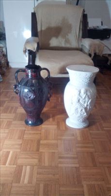 2 Velika ćupa ,staklene vaze,razno kvalitetno