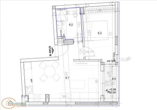 Lux novogradnja - dvosoban 43m2