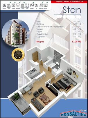 Stan,novogradnja,centar Stare Pazove,š057-A26