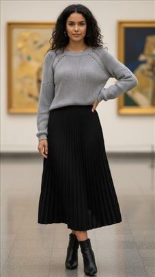 TCM Woman: Srebrno-sivi „Handmade Look” Džemper 