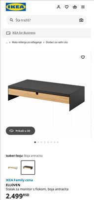 Mali radni kabinet sa klizna polica.