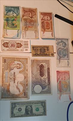 Stare novčanice Jugoslavije, Bugarske, SAD