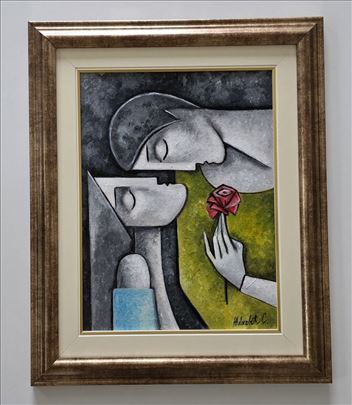 Ulje na platnu - Udvaranje 3, prelepa slika!