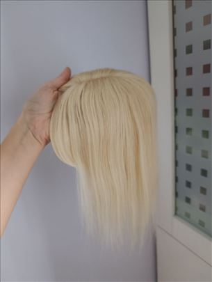 Tupe od prirodne kose plavi sa šiškama