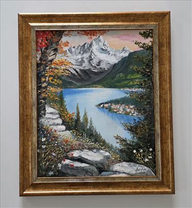 Ulje na platnu - Pogled na jezero, prelepo!