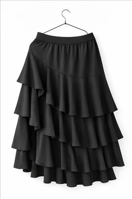 Elegantna crna slojevita suknja    