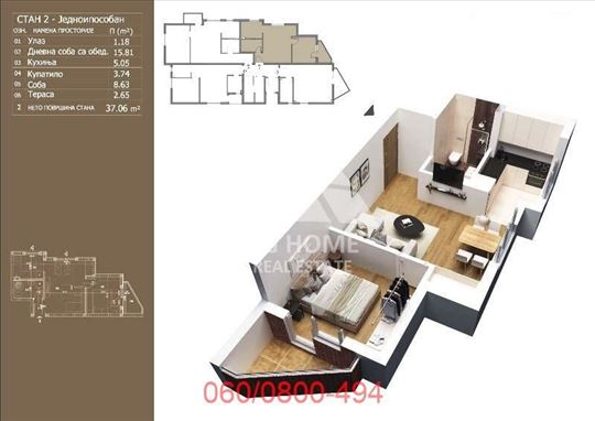 1.5 stan u  Kotežu, Veletinska ID#3418