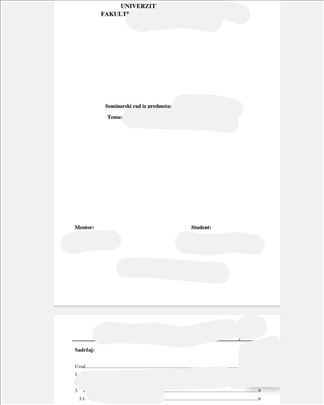 Izrada seminarskih, maturskih, diplomskih radova