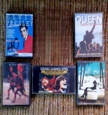 5 kaseta Elvis, Queen, Paul Simon, CCR, John Lee H