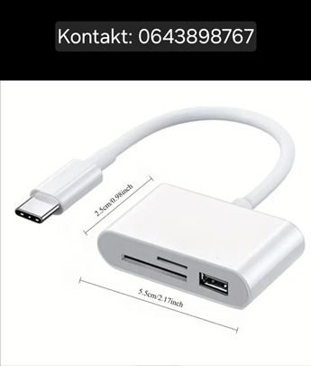 3 u 1 čitač USB TF SD kartica na tip c Cena: 