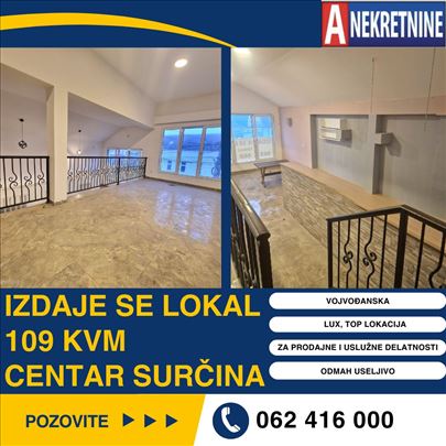 Izdaje se lokal 109 m² – Surčin centar Vojvođanska