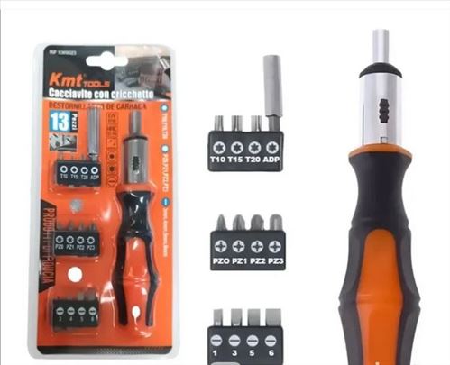 Odvijač sa čegrtaljkom i bitovima 13 delova