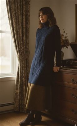 Vintage Vunena Rolka Haljina / Tunika  