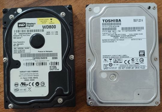 Toshiba 1TB SATA i WD800 80GB EIDE