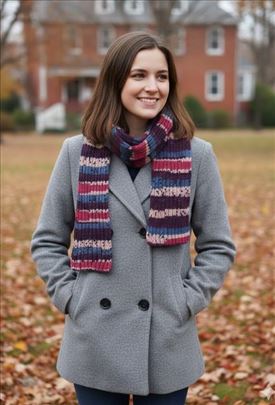 Nov ručno pleteni vuneni šal – Topao i rastegljiv 