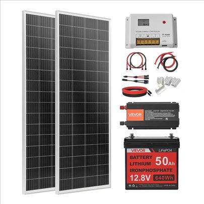 Solarni Sistem Paneli 2x100W + Inverter Snage 800W