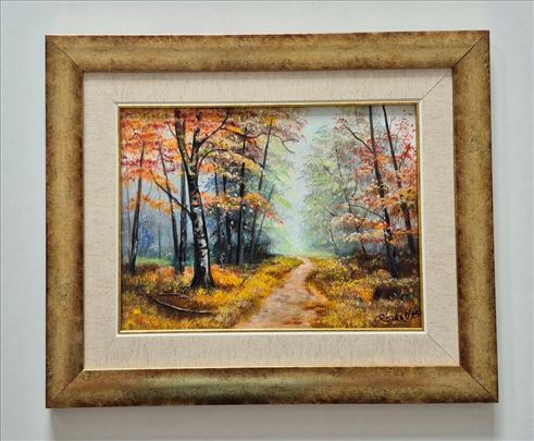 Ulje na lesonitu - Pozna jesen, prelepa slika!